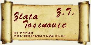 Zlata Tošinović vizit kartica